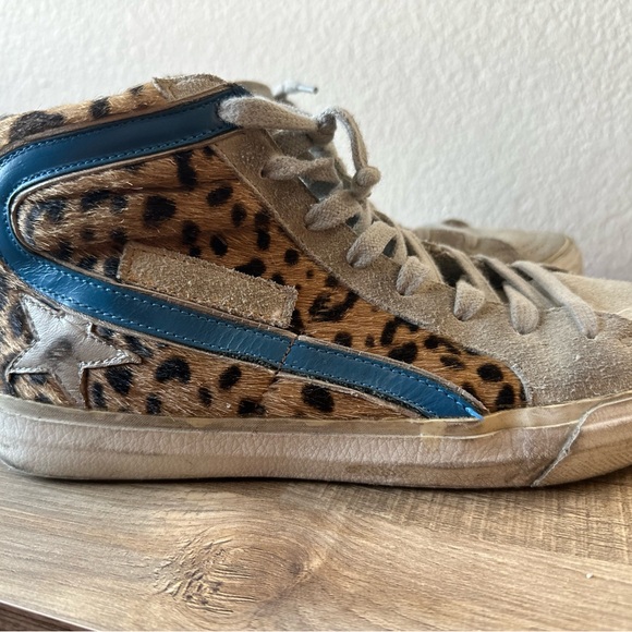 Golden goose leopard blue stripe sneaker! Only worn a few times! - Picture 3 of 9